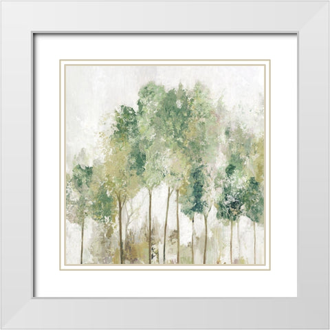 Shabby Trees White Modern Wood Framed Art Print with Double Matting by Pearce, Allison