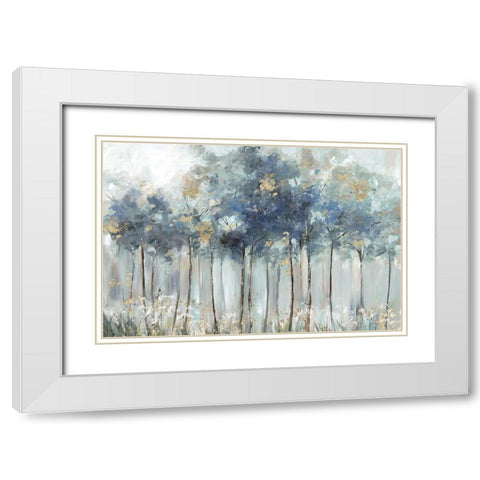 Blue Golden Forest White Modern Wood Framed Art Print with Double Matting by Pearce, Allison