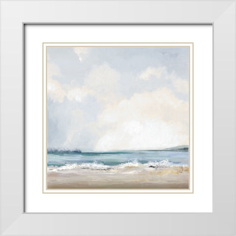 Sunny Beach White Modern Wood Framed Art Print with Double Matting by Pearce, Allison