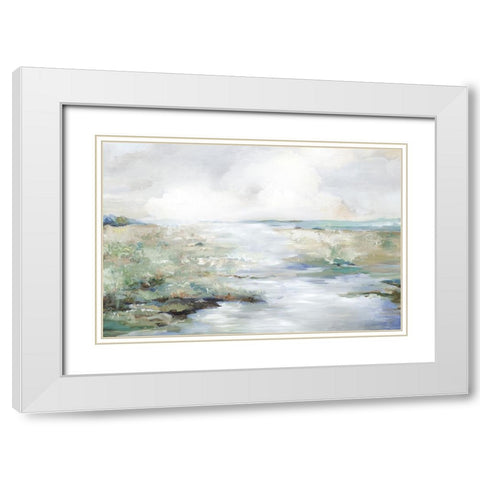 Green Beach White Modern Wood Framed Art Print with Double Matting by Pearce, Allison