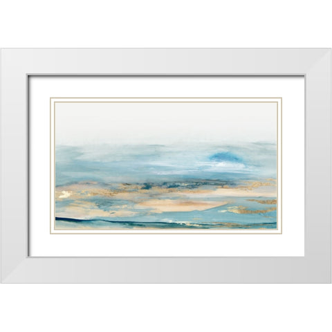 Calm Blues White Modern Wood Framed Art Print with Double Matting by Pearce, Allison