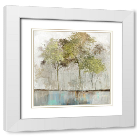 Olive Trees White Modern Wood Framed Art Print with Double Matting by Pearce, Allison