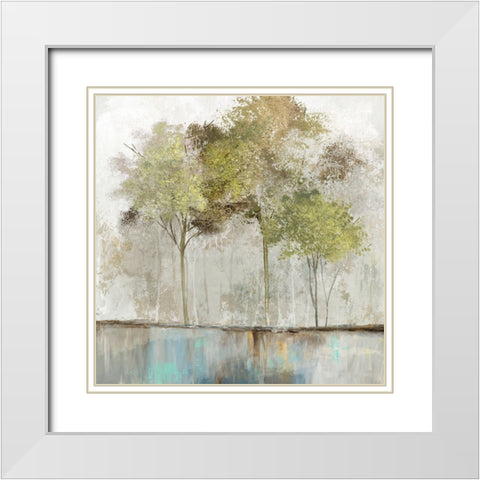 Olive Trees White Modern Wood Framed Art Print with Double Matting by Pearce, Allison