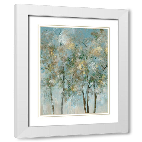 Golden Tree I White Modern Wood Framed Art Print with Double Matting by Pearce, Allison