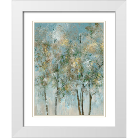 Golden Tree I White Modern Wood Framed Art Print with Double Matting by Pearce, Allison