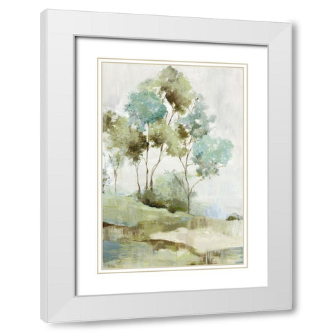 Serene Green Forest I White Modern Wood Framed Art Print with Double Matting by Pearce, Allison