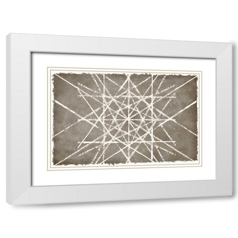 Grey Geo II White Modern Wood Framed Art Print with Double Matting by PI Studio