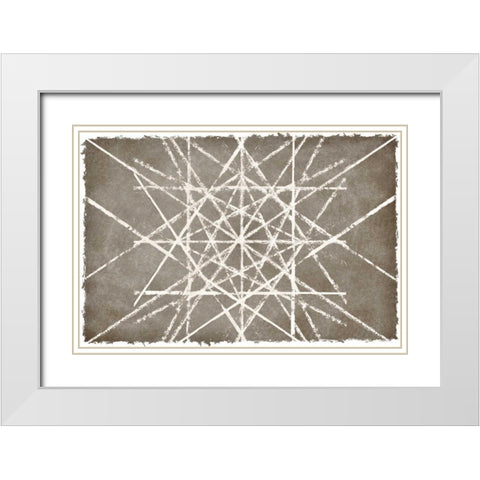 Grey Geo II White Modern Wood Framed Art Print with Double Matting by PI Studio