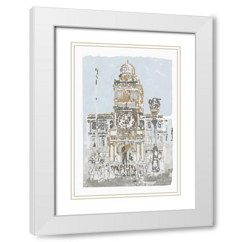 Bell Tower White Modern Wood Framed Art Print with Double Matting by Stellar Design Studio