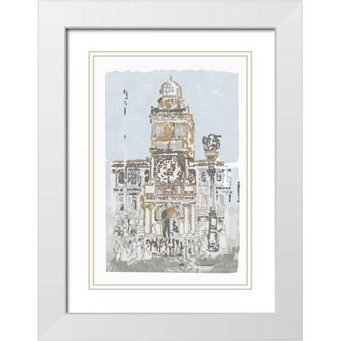 Bell Tower White Modern Wood Framed Art Print with Double Matting by Stellar Design Studio