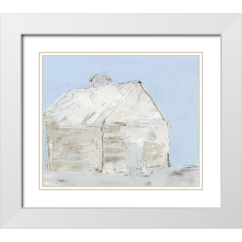 Winter Barn I White Modern Wood Framed Art Print with Double Matting by Stellar Design Studio