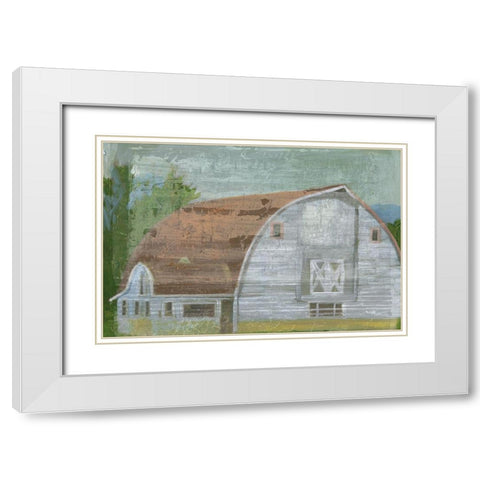 Country Barn II White Modern Wood Framed Art Print with Double Matting by Stellar Design Studio