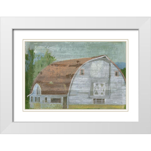 Country Barn II White Modern Wood Framed Art Print with Double Matting by Stellar Design Studio