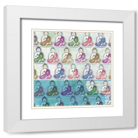 Budda Print White Modern Wood Framed Art Print with Double Matting by Wilson, Aimee