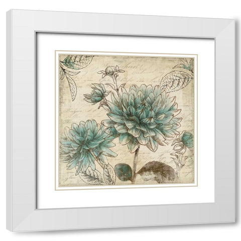 Blue Botanical II White Modern Wood Framed Art Print with Double Matting by Wilson, Aimee