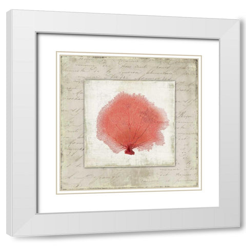 Coral Linen I White Modern Wood Framed Art Print with Double Matting by Wilson, Aimee