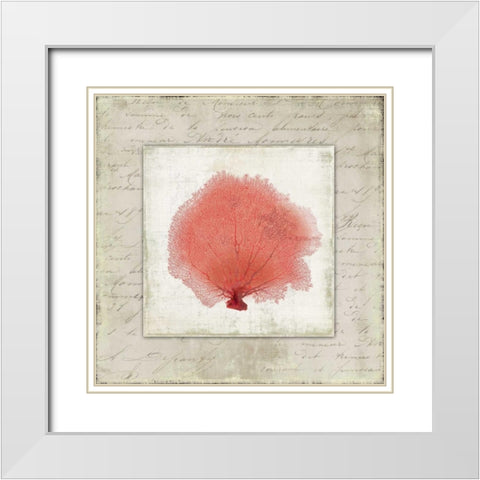 Coral Linen I White Modern Wood Framed Art Print with Double Matting by Wilson, Aimee