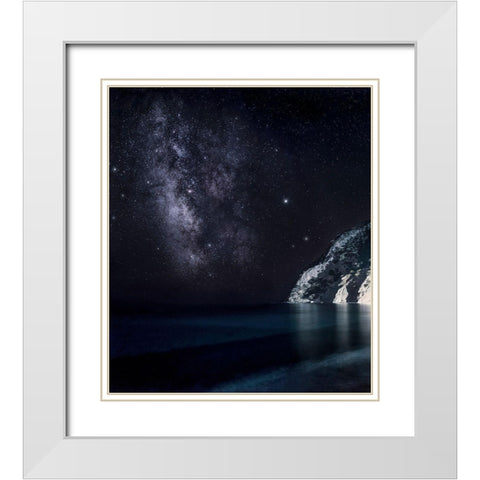 Stars In The South White Modern Wood Framed Art Print with Double Matting by Artemiadi, Dora
