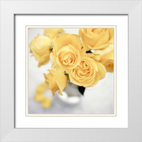 Floral Color - 21 White Modern Wood Framed Art Print with Double Matting by Blaustein, Alan