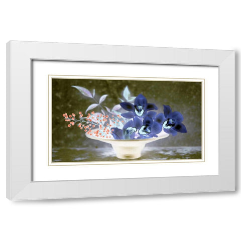 Floral Color - 18 White Modern Wood Framed Art Print with Double Matting by Blaustein, Alan