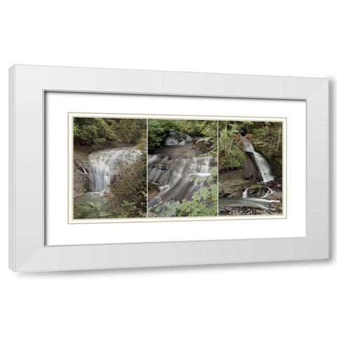 Waterfall Panel White Modern Wood Framed Art Print with Double Matting by Blaustein, Alan