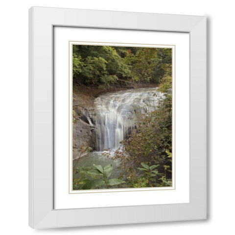Hokkaido Waterfall - 2 White Modern Wood Framed Art Print with Double Matting by Blaustein, Alan