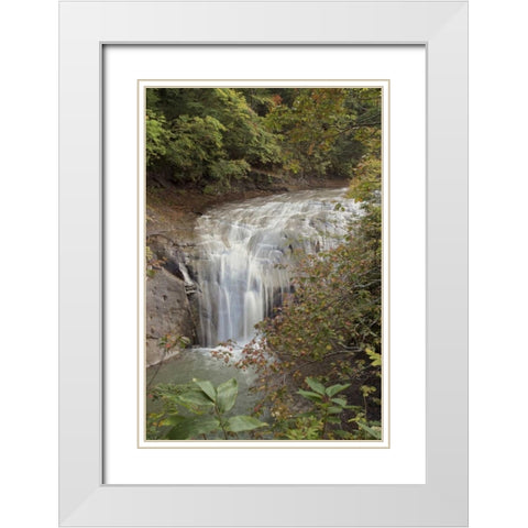 Hokkaido Waterfall - 2 White Modern Wood Framed Art Print with Double Matting by Blaustein, Alan