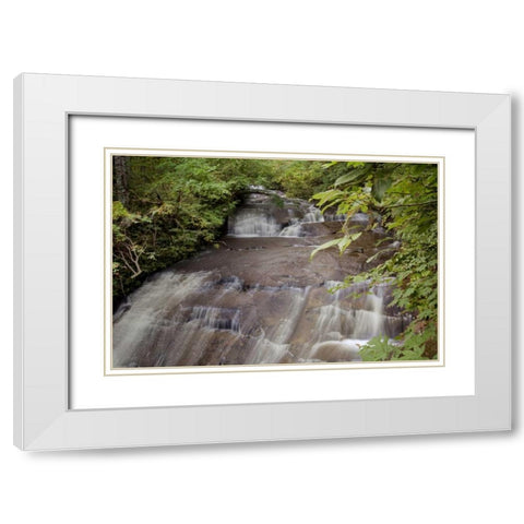Hokkaido Waterfall - 3 White Modern Wood Framed Art Print with Double Matting by Blaustein, Alan