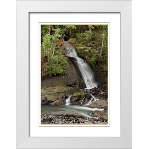 Hokkaido Waterfall - 6 White Modern Wood Framed Art Print with Double Matting by Blaustein, Alan