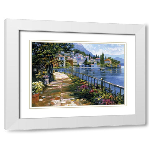 Sunlit Stroll White Modern Wood Framed Art Print with Double Matting by Behrens, Howard