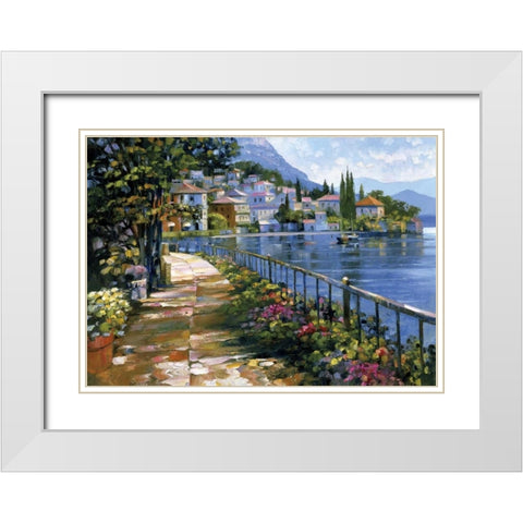 Sunlit Stroll White Modern Wood Framed Art Print with Double Matting by Behrens, Howard