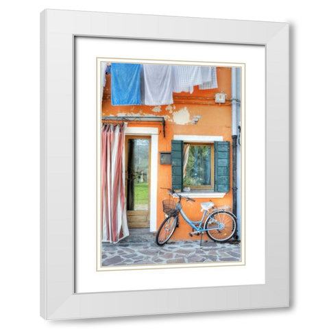 Island Bicicletta-2 White Modern Wood Framed Art Print with Double Matting by Blaustein, Alan