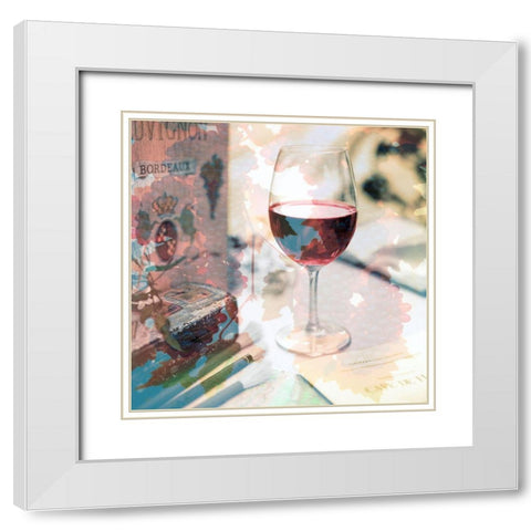 Bordeaux Vineyard Cafe #1 White Modern Wood Framed Art Print with Double Matting by Blaustein, Alan