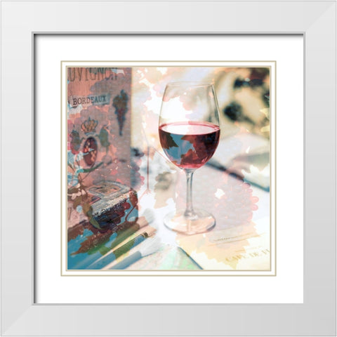 Bordeaux Vineyard Cafe #1 White Modern Wood Framed Art Print with Double Matting by Blaustein, Alan