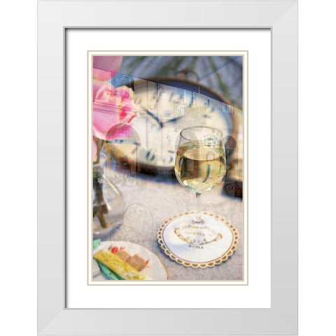 Caffe Roma #1 White Modern Wood Framed Art Print with Double Matting by Blaustein, Alan