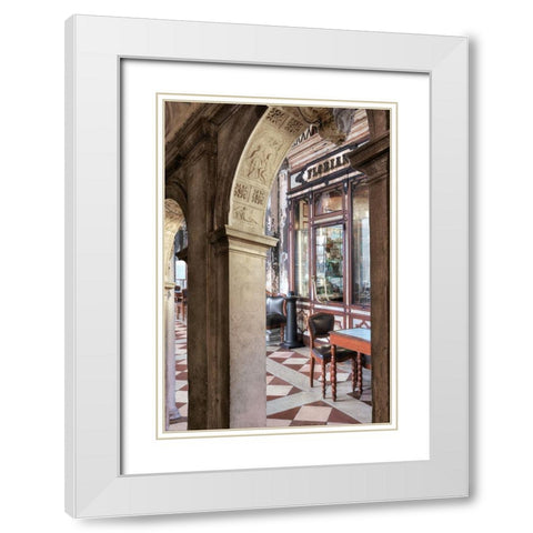 Caffe Florian Arc 1 White Modern Wood Framed Art Print with Double Matting by Blaustein, Alan