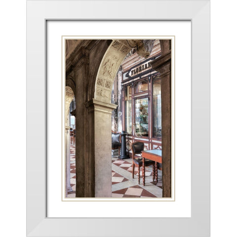 Caffe Florian Arc 1 White Modern Wood Framed Art Print with Double Matting by Blaustein, Alan