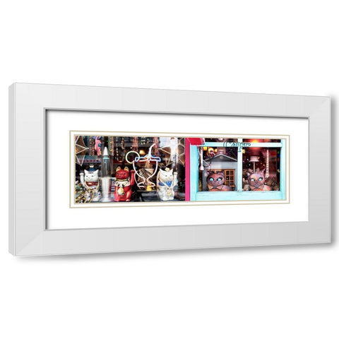 Nagano Cafe 13 White Modern Wood Framed Art Print with Double Matting by Blaustein, Alan
