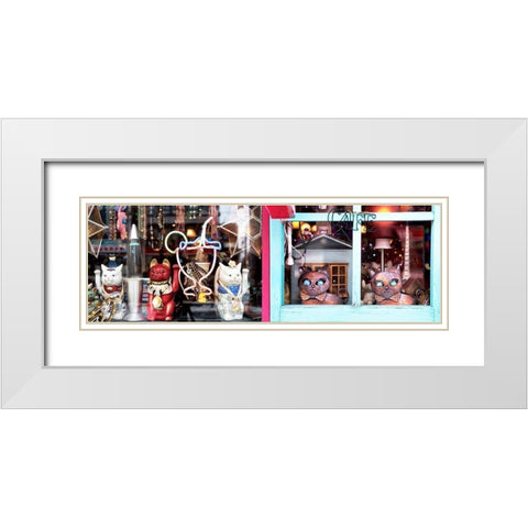 Nagano Cafe 13 White Modern Wood Framed Art Print with Double Matting by Blaustein, Alan