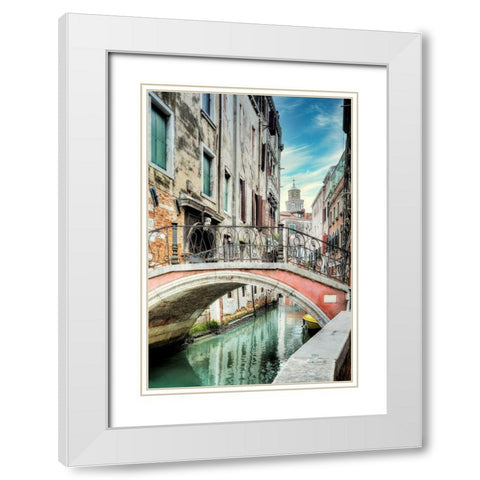 Venetian Canale #21 White Modern Wood Framed Art Print with Double Matting by Blaustein, Alan