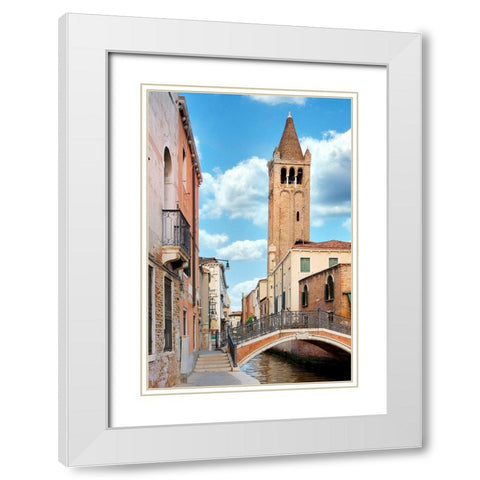 Venezia Canale #1 White Modern Wood Framed Art Print with Double Matting by Blaustein, Alan