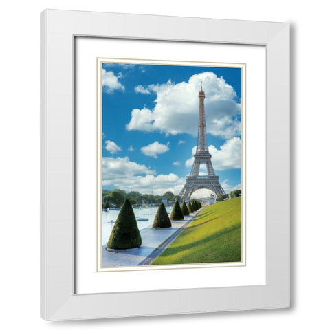 Eiffel Tower View II White Modern Wood Framed Art Print with Double Matting by Blaustein, Alan