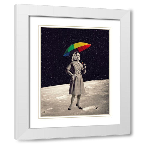 Moon Walk White Modern Wood Framed Art Print with Double Matting by Brothers, Erika C.