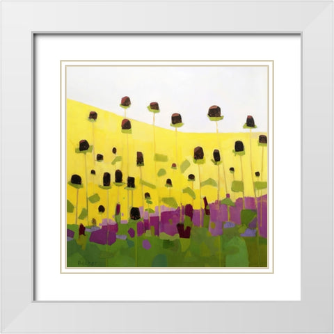 Coneflowers With Pink White Modern Wood Framed Art Print with Double Matting by Becker, Anne