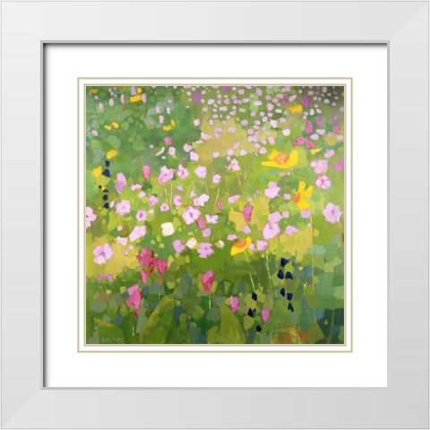 Wasatch Wildflowers White Modern Wood Framed Art Print with Double Matting by Becker, Anne