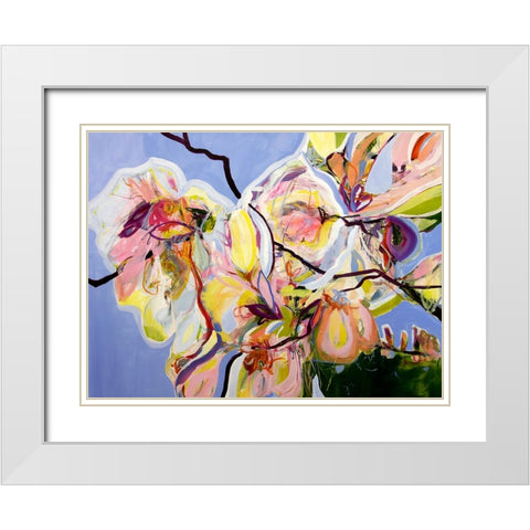 Cool Spring Blues with Magnolia White Modern Wood Framed Art Print with Double Matting by Bujna, Kati
