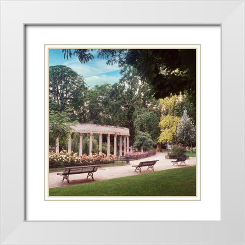 French Jardin No. 31 White Modern Wood Framed Art Print with Double Matting by Blaustein, Alan