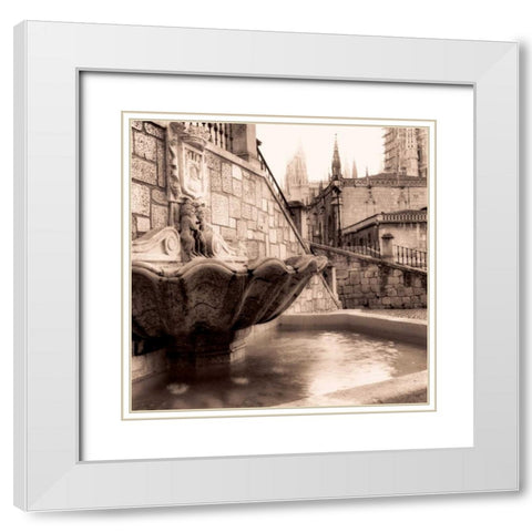 Burgos Espana White Modern Wood Framed Art Print with Double Matting by Blaustein, Alan