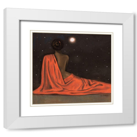 Evening Repose White Modern Wood Framed Art Print with Double Matting by Cooper, Laurie