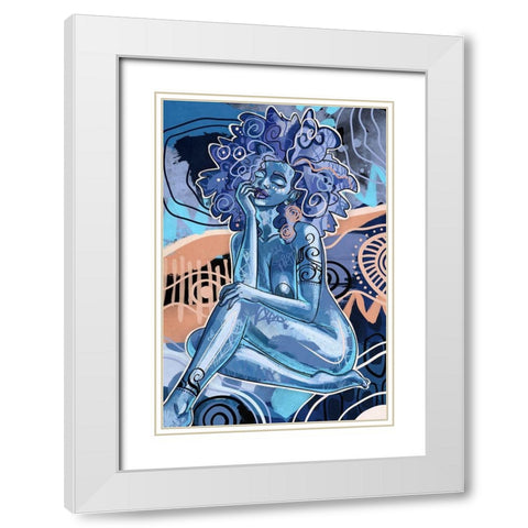 Imani White Modern Wood Framed Art Print with Double Matting by Copeland, Justin